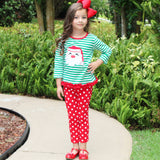 AL Limited Girls Christmas Holiday Santa Tunic Polka dot Pants Party