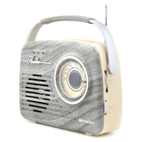 Emerson Portable Retro Radio with Built-In Rechargeable Battery and