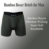 Bamboo Boxer Briefs for Men with Pouch Breathable Short Boxer 3 Pack