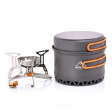 Camping Cookware Set Tableware Suit Backpack Gas Burner Outdoor Stove