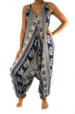 Blue Elephant Boho Hippie Jumpsuit Romper