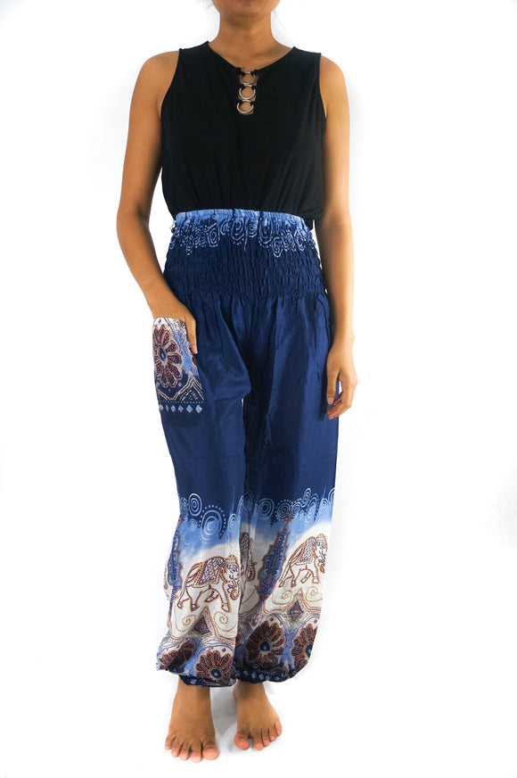 Blue ELEPHANT Women Boho Pants Hippie Pants Yoga Pants