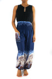 Blue ELEPHANT Women Boho Pants Hippie Pants Yoga Pants