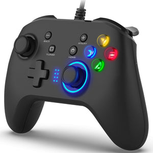 Wired Gaming Controller Joystick Gamepad with Dual-Vibration