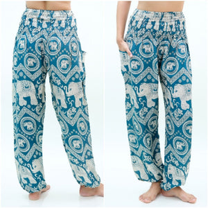 Teal ELEPHANT Pants Women Boho Pants Hippie Pants Yoga