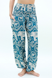 Teal ELEPHANT Pants Women Boho Pants Hippie Pants Yoga