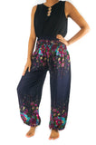 Blue FLORAL Women Harem Pants Boho Pants Hippie Pants