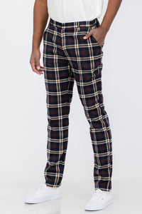 Plaid Slim Fit Trouser Pants