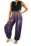 Purple PEACOCK Harem Pants Women Boho Pants Hippie Pants