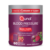 Qunol Blood Pressure Support Soft Chews, 680mg Beet + CoQ10 and Grapeseed, 60 Count