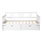 Twin Size Daybed Wood Bed with Two Drawers,White(OLD SKU:LP000057AAK)