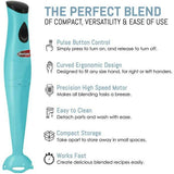 Americana by Elite EHB-2425BL Hand Blender with Detachable Wand Blue