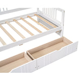 Twin Size Daybed Wood Bed with Two Drawers,White(OLD SKU:LP000057AAK)