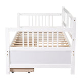 Twin Size Daybed Wood Bed with Two Drawers,White(OLD SKU:LP000057AAK)