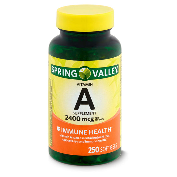 Spring Valley Vitamin A Supplement;  2400 mcg;  250 Count