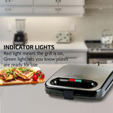 OVENTE Electric Sandwich Maker, Non-Stick Plates, Indicator Lights, Cool Touch Handle, Cooking Breakfast, Grilled Cheese, Tuna Melts and Snacks, New-Black GPS401B