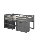 ACME Fabiana Twin Loft Bed w/Storage, Gray Finish BD01375