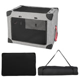 M/L 3-Door Dog Crate with Removable Pad and Metal Frame