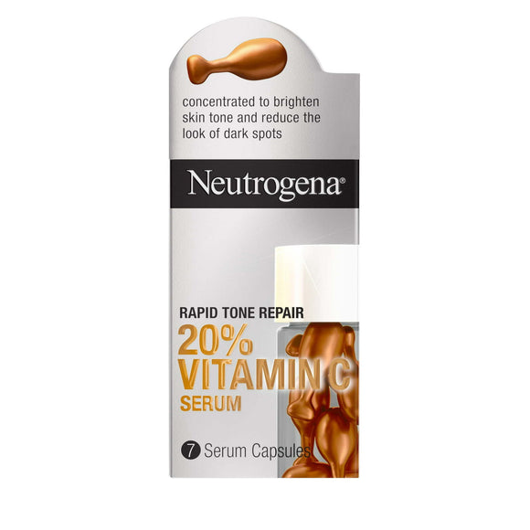 Neutrogena Rapid Tone Repair 20% Vitamin C Face Serum Capsules, 7 Ct