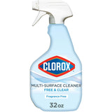 Clorox Free & Clear Multi Surface Cleaner, Spray Bottle, Fragrance Free, 32 Fluid Ounces