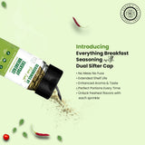 Pride of India Breakfast Seasoning 2.3 oz (65 gm) w/ Convenient Dual Sifter Cap Sweet Spicy Taste | Blend of Chia Sesame Flax Seed Garlic Spices | Vegan Gluten Free