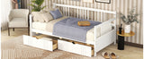 Twin Size Daybed Wood Bed with Two Drawers,White(OLD SKU:LP000057AAK)