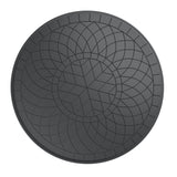 Ø47.24-inch Cast Aluminum Patio Dining Table With Black Frame and Carved Texture on the Tabletop