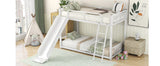 Metal Bunk Bed with Slide, Twin over Twin