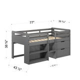 ACME Fabiana Twin Loft Bed w/Storage, Gray Finish BD01375