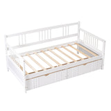 Twin Size Daybed Wood Bed with Two Drawers,White(OLD SKU:LP000057AAK)