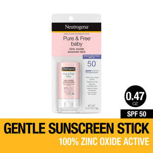 Neutrogena Pure & Free Baby Mineral Sunscreen Stick, SPF 50, 0.47 oz