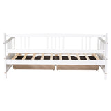 Twin Size Daybed Wood Bed with Two Drawers,White(OLD SKU:LP000057AAK)