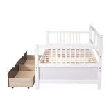 Twin Size Daybed Wood Bed with Two Drawers,White(OLD SKU:LP000057AAK)