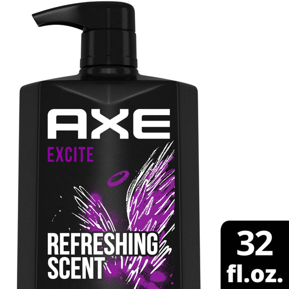 Axe Excite Refreshing Long Lasting Body Wash, Crisp Coconut and Black Pepper, 32 fl oz