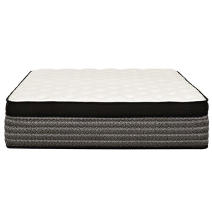 Premium 16 in. Pocket Coil Hybrid Mattress, Queen, Plush Gel Memory Foam Mattress, White/Gray