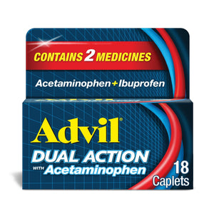 Advil Dual Action With Acetaminophen Pain and Headache Reliever;  18 Count