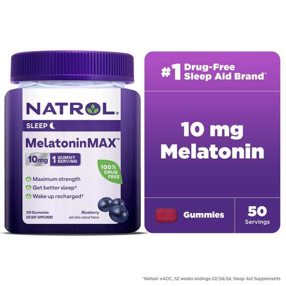 Natrol® MelatoninMax™ Sleep Gummy, Blueberry Flavor, 10 mg, 50 Count