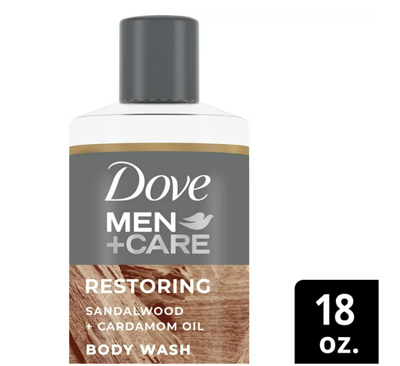 Dove Men+Care Restoring Sandalwood + Cardamom Oil Liquid Body Wash;  18 oz