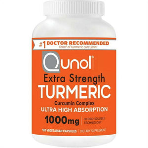 Qunol Turmeric Curcumin Capsules (120 Count) with Ultra High Absorption, 1000mg Joint Support Herbal Supplement