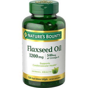 Nature's Bounty Flax Oil Softgels;  1200 mg;  125 Count