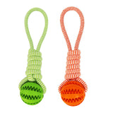 Dog Toys Treat Balls Interactive Hemp Rope Rubber Leaking Balls For Small Dogs Chewing Bite Resistant Toys Pet Tooth Cleaning Bite Resistant Toy Ball For Pet Dogs Puppy