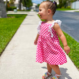 Girls Gingham Eyelet Ruffle Spring/Summer Party Easter Dress