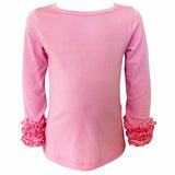 AnnLoren Baby Big Girls Boutique Long Sleeve Dark Pink Ruffle Layering