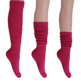 Cotton Women's Extra Long Heavy Slouch Socks, 6 Pairs Shoe Size 5-10