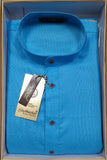 Cotton Solid Pattern Trendy Comfortable Stylish Full Sleeve Blue Kurta