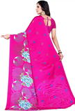 Printed Daily Wear Crepe Saree  (Pink)