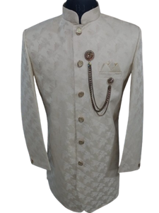 Skin Colour Sherwani For Men Party And Wedding, Size - 40