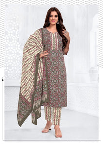 Women'S Kurta With Pant And Cotton Dupatta Set. Readymade Salwar Suit