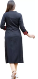 Women Embroidered Viscose Rayon Straight Kurta  (Black)