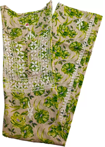 Women Floral Print Cotton Blend Straight Kurta